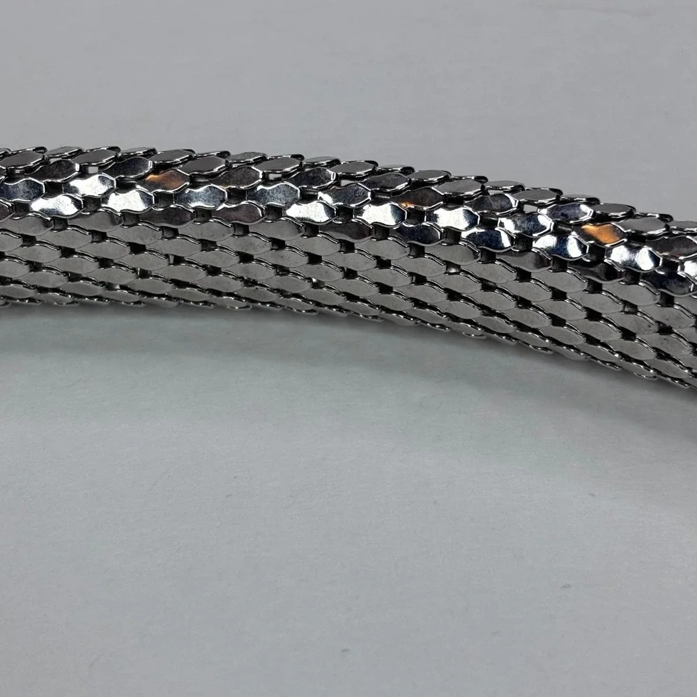 Vintage Whiting & Davis Silver Mesh Snake Wrap Belt Womens OS Flexible Serpent